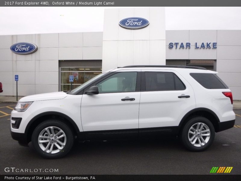 Oxford White / Medium Light Camel 2017 Ford Explorer 4WD