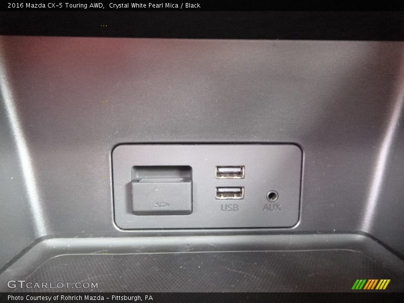 Crystal White Pearl Mica / Black 2016 Mazda CX-5 Touring AWD