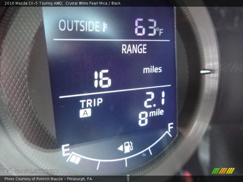 Crystal White Pearl Mica / Black 2016 Mazda CX-5 Touring AWD