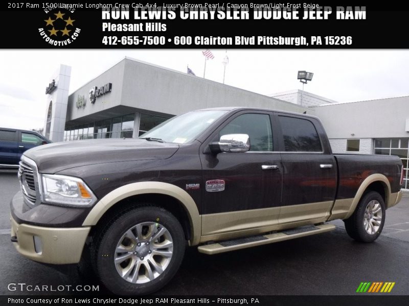 Luxury Brown Pearl / Canyon Brown/Light Frost Beige 2017 Ram 1500 Laramie Longhorn Crew Cab 4x4