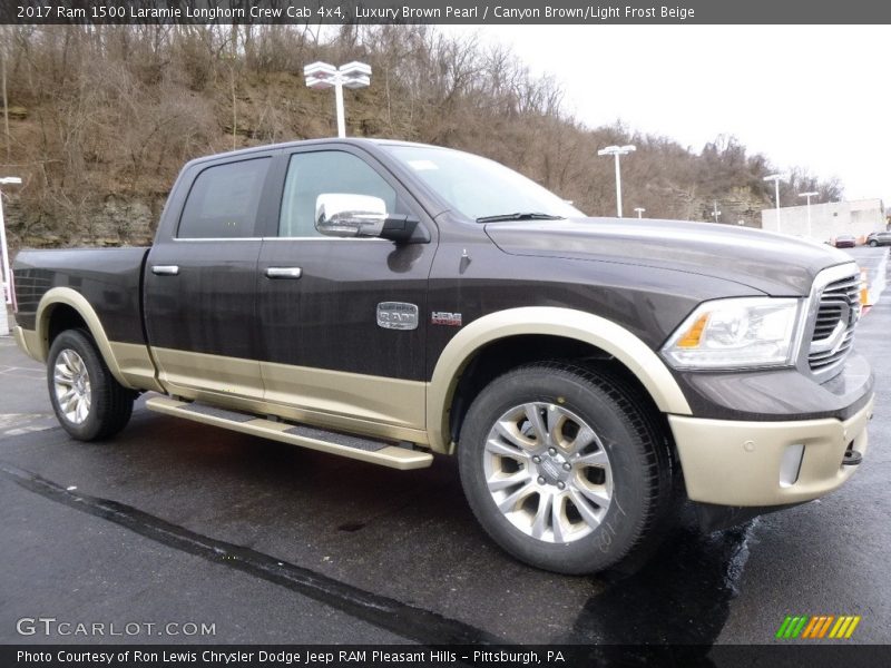 Luxury Brown Pearl / Canyon Brown/Light Frost Beige 2017 Ram 1500 Laramie Longhorn Crew Cab 4x4