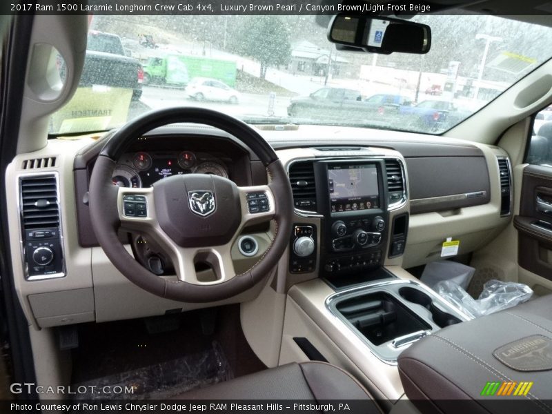 Luxury Brown Pearl / Canyon Brown/Light Frost Beige 2017 Ram 1500 Laramie Longhorn Crew Cab 4x4