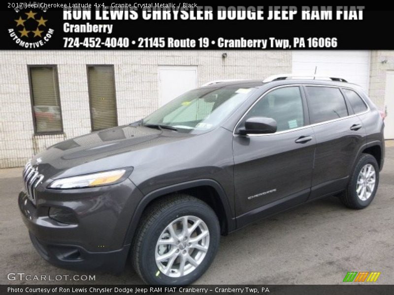 Granite Crystal Metallic / Black 2017 Jeep Cherokee Latitude 4x4