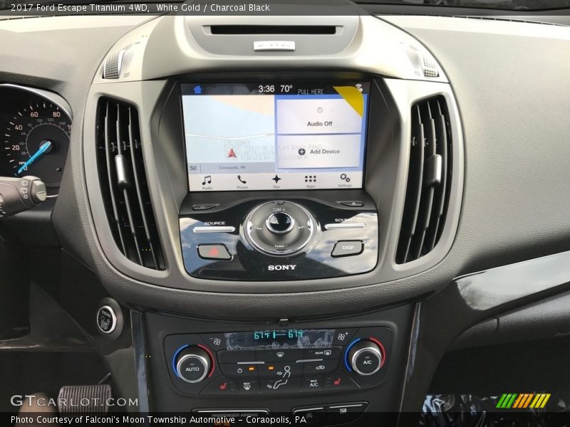 White Gold / Charcoal Black 2017 Ford Escape Titanium 4WD