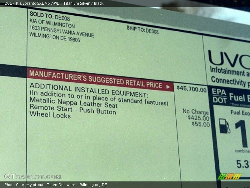 Titanium Silver / Black 2017 Kia Sorento SXL V6 AWD