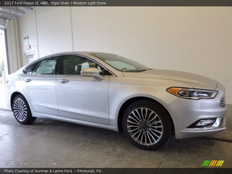 Ingot Silver / Medium Light Stone 2017 Ford Fusion SE AWD