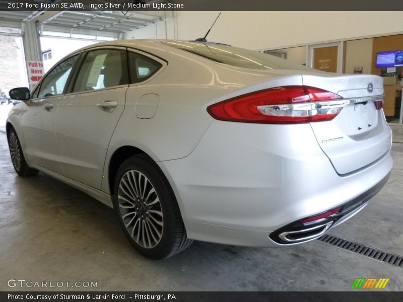Ingot Silver / Medium Light Stone 2017 Ford Fusion SE AWD