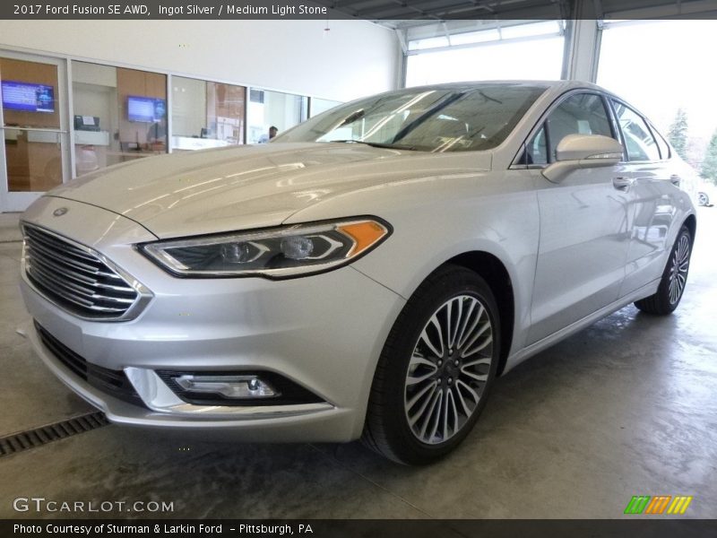 Ingot Silver / Medium Light Stone 2017 Ford Fusion SE AWD