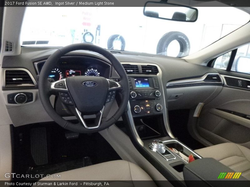 Ingot Silver / Medium Light Stone 2017 Ford Fusion SE AWD