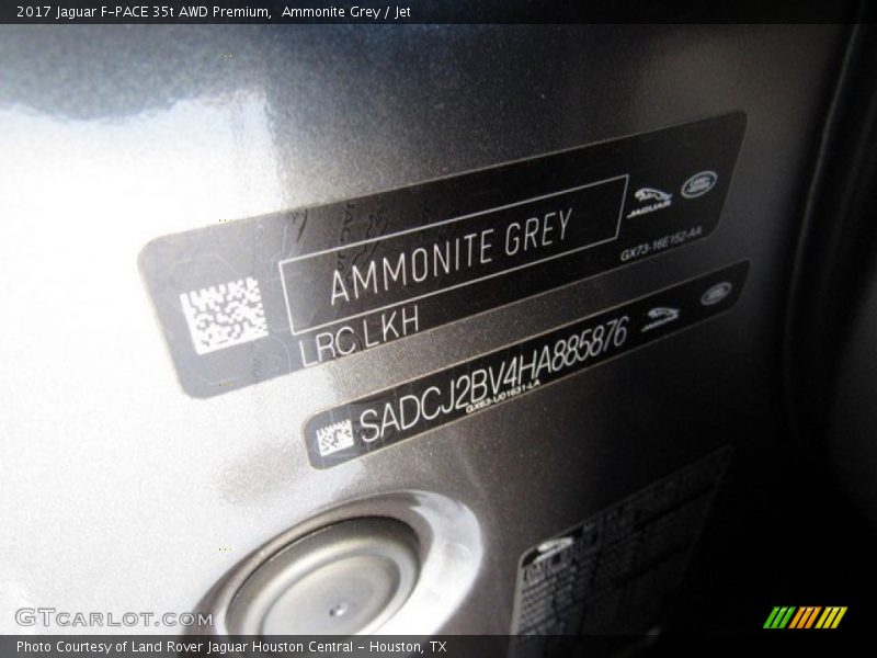 Ammonite Grey / Jet 2017 Jaguar F-PACE 35t AWD Premium