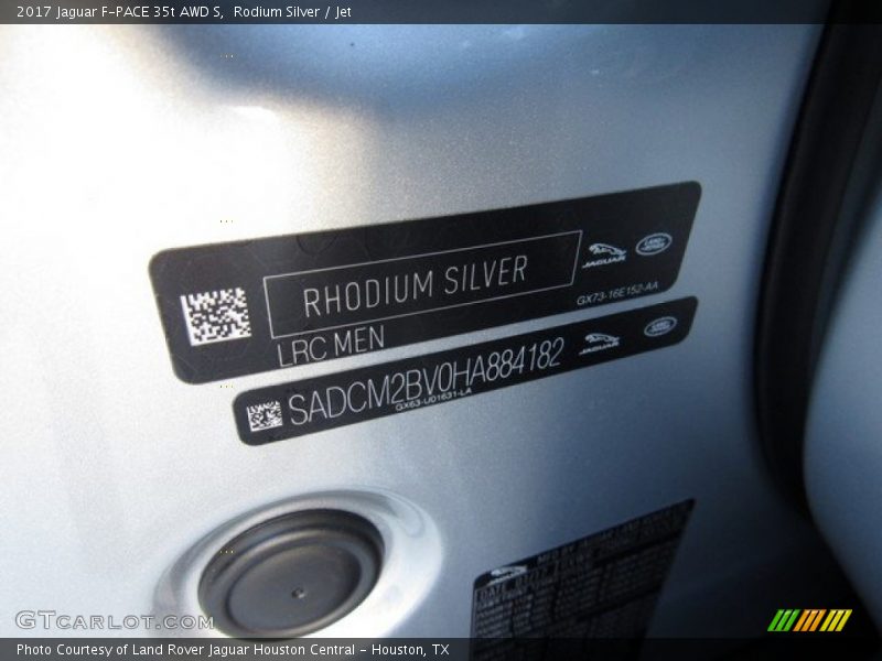 Rodium Silver / Jet 2017 Jaguar F-PACE 35t AWD S