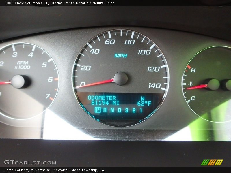 Mocha Bronze Metallic / Neutral Beige 2008 Chevrolet Impala LT