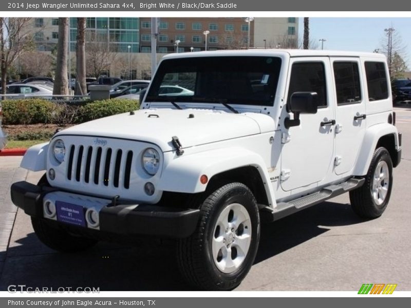 Bright White / Black/Dark Saddle 2014 Jeep Wrangler Unlimited Sahara 4x4