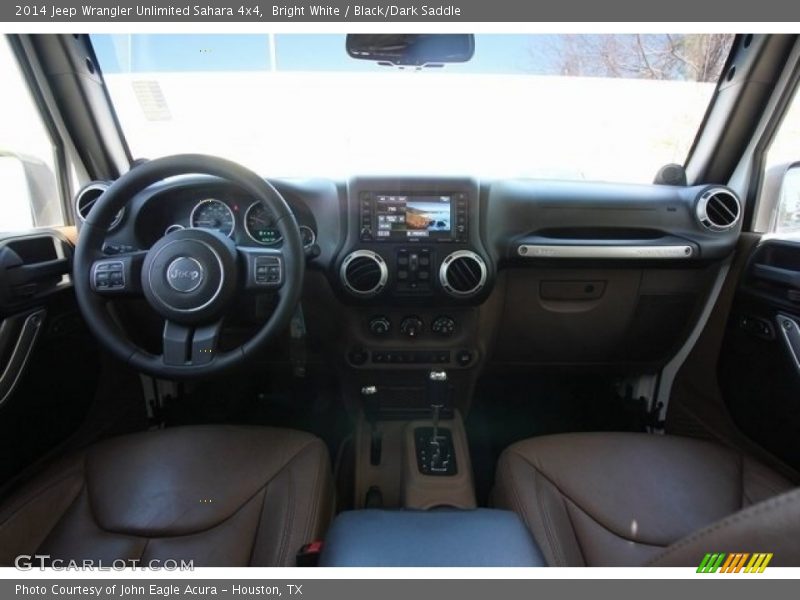 Bright White / Black/Dark Saddle 2014 Jeep Wrangler Unlimited Sahara 4x4