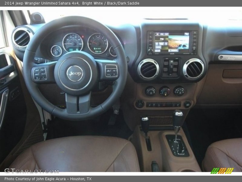 Bright White / Black/Dark Saddle 2014 Jeep Wrangler Unlimited Sahara 4x4