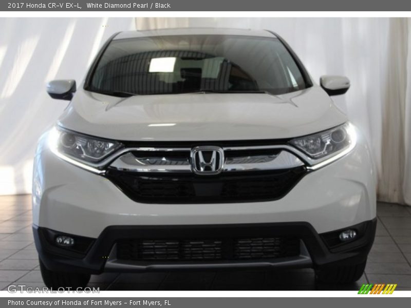 White Diamond Pearl / Black 2017 Honda CR-V EX-L