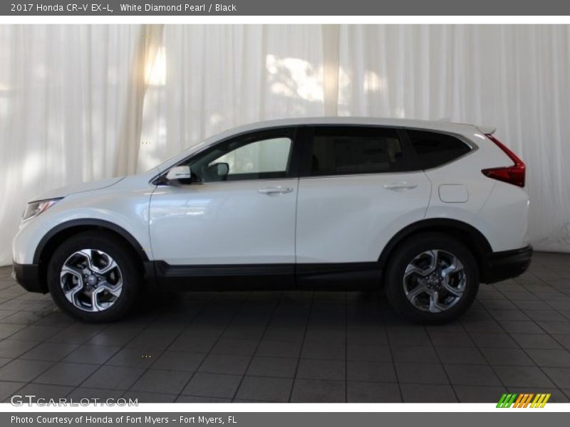 White Diamond Pearl / Black 2017 Honda CR-V EX-L