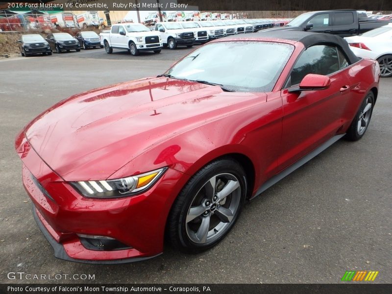 Ruby Red Metallic / Ebony 2016 Ford Mustang V6 Convertible