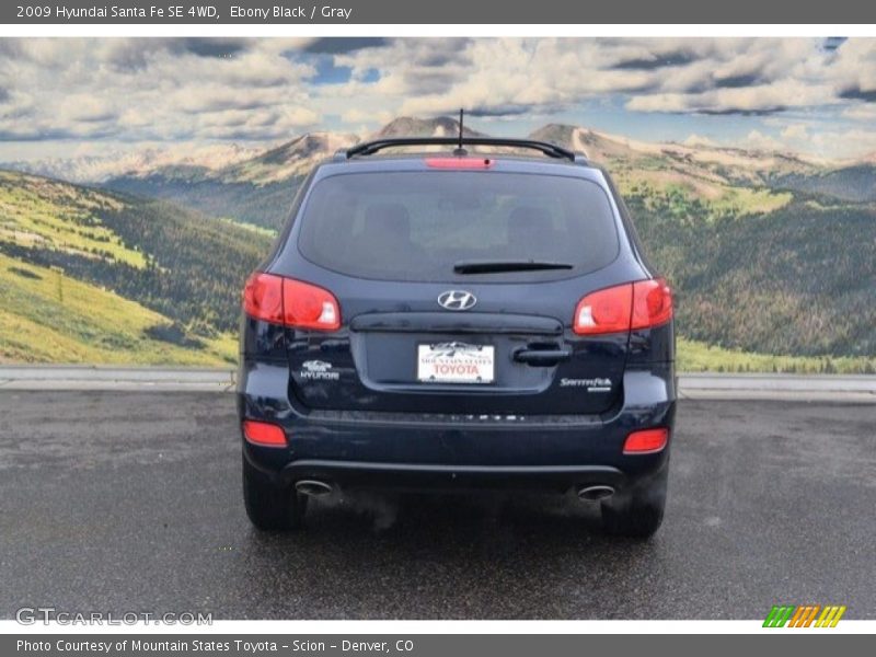 Ebony Black / Gray 2009 Hyundai Santa Fe SE 4WD