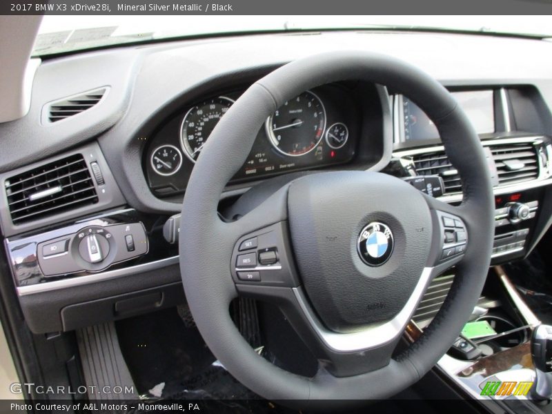 Mineral Silver Metallic / Black 2017 BMW X3 xDrive28i