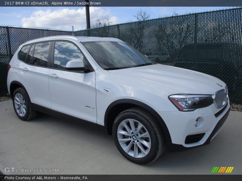 Alpine White / Saddle Brown 2017 BMW X3 xDrive28i