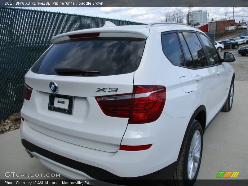 Alpine White / Saddle Brown 2017 BMW X3 xDrive28i