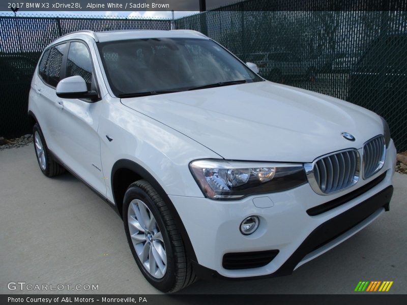 Alpine White / Saddle Brown 2017 BMW X3 xDrive28i