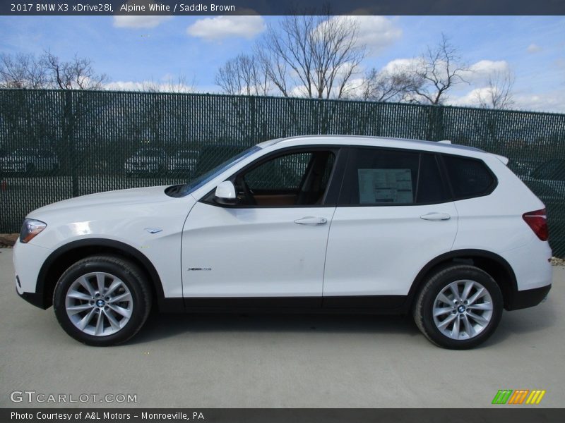Alpine White / Saddle Brown 2017 BMW X3 xDrive28i
