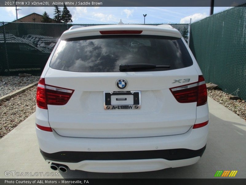 Alpine White / Saddle Brown 2017 BMW X3 xDrive28i