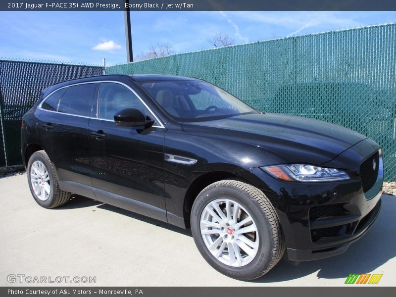 Ebony Black / Jet w/Tan 2017 Jaguar F-PACE 35t AWD Prestige