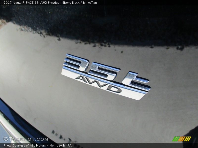Ebony Black / Jet w/Tan 2017 Jaguar F-PACE 35t AWD Prestige