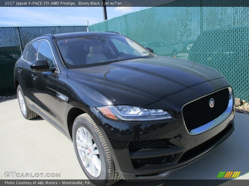 Ebony Black / Jet w/Tan 2017 Jaguar F-PACE 35t AWD Prestige