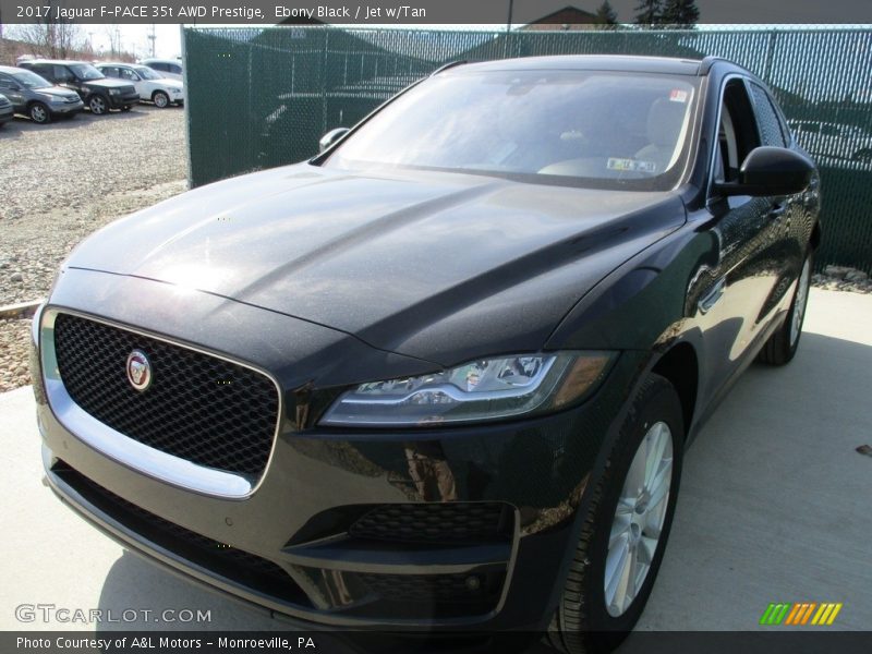 Ebony Black / Jet w/Tan 2017 Jaguar F-PACE 35t AWD Prestige