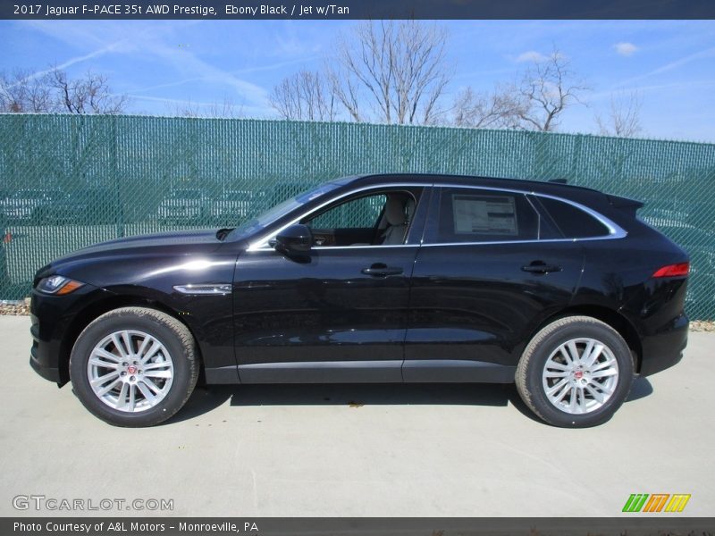 Ebony Black / Jet w/Tan 2017 Jaguar F-PACE 35t AWD Prestige