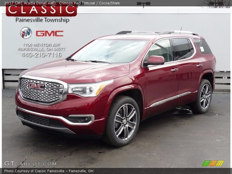 Crimson Red Tintcoat / Cocoa/Shale 2017 GMC Acadia Denali AWD