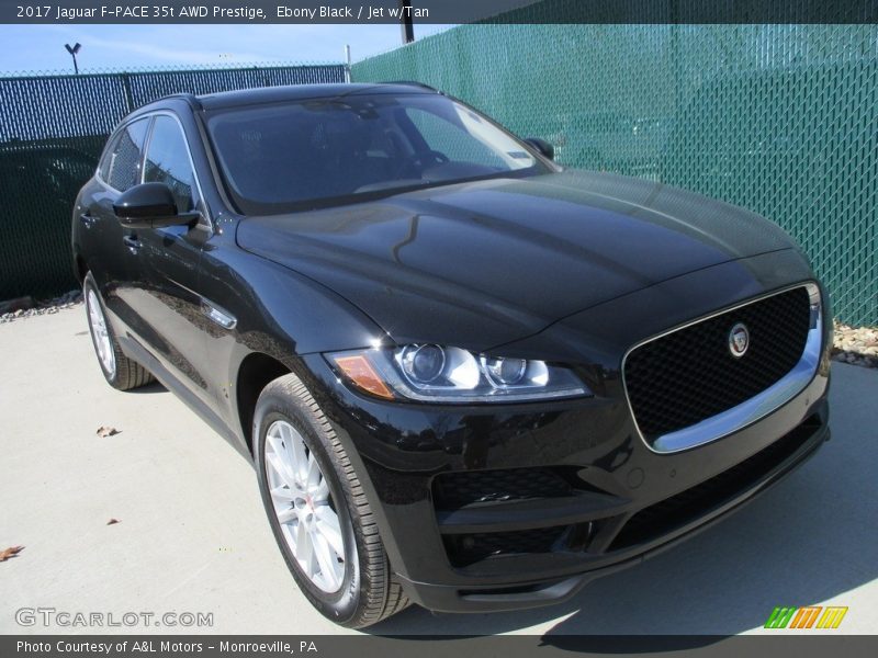 Ebony Black / Jet w/Tan 2017 Jaguar F-PACE 35t AWD Prestige