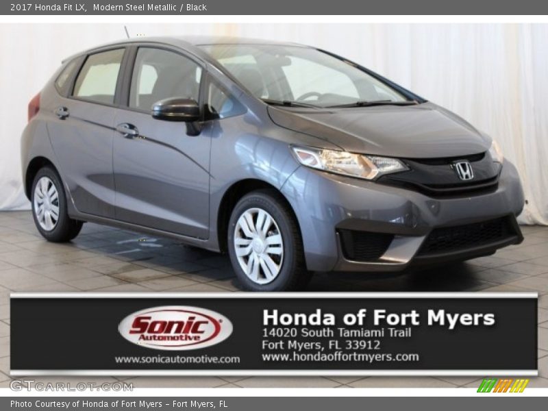 Modern Steel Metallic / Black 2017 Honda Fit LX