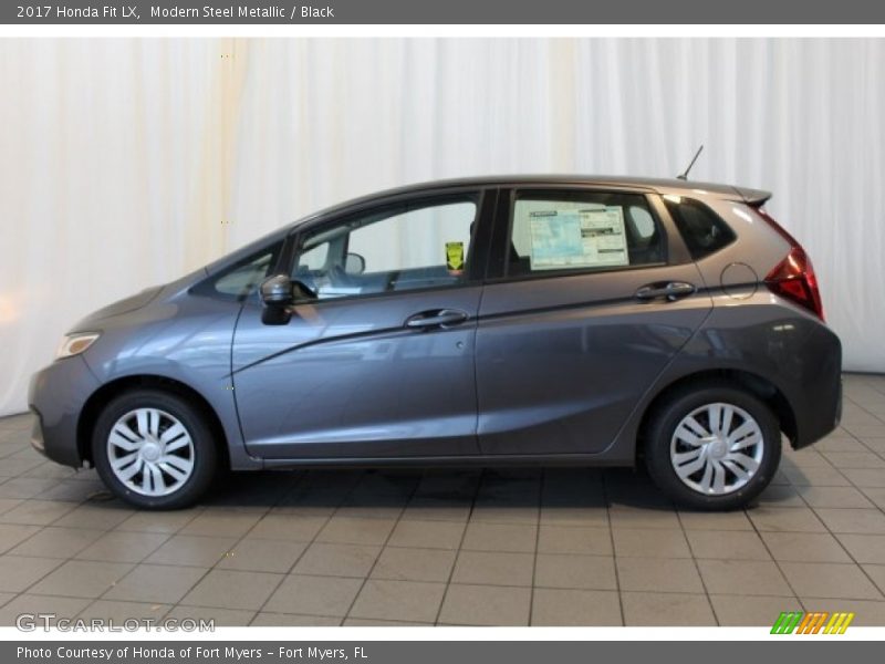 Modern Steel Metallic / Black 2017 Honda Fit LX