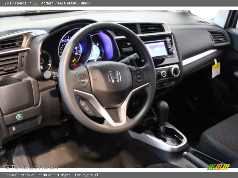 Modern Steel Metallic / Black 2017 Honda Fit LX