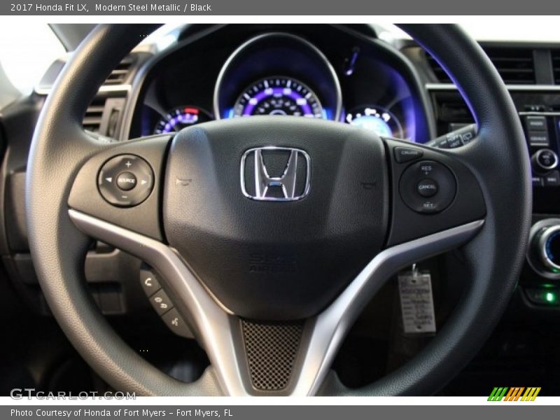 Modern Steel Metallic / Black 2017 Honda Fit LX