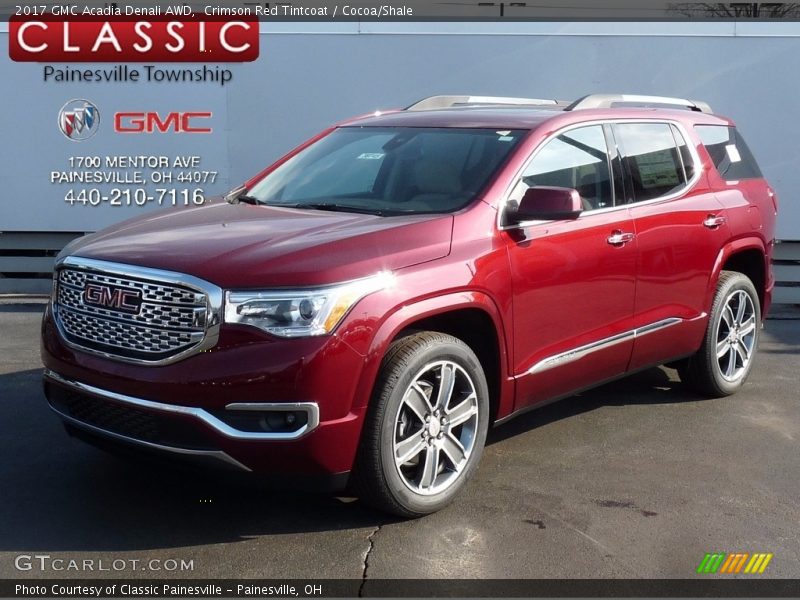 Crimson Red Tintcoat / Cocoa/Shale 2017 GMC Acadia Denali AWD