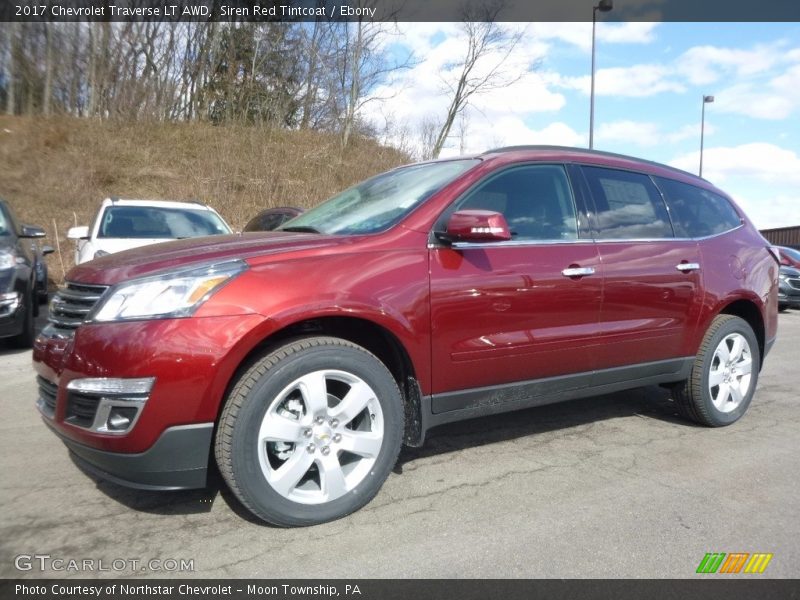 Siren Red Tintcoat / Ebony 2017 Chevrolet Traverse LT AWD
