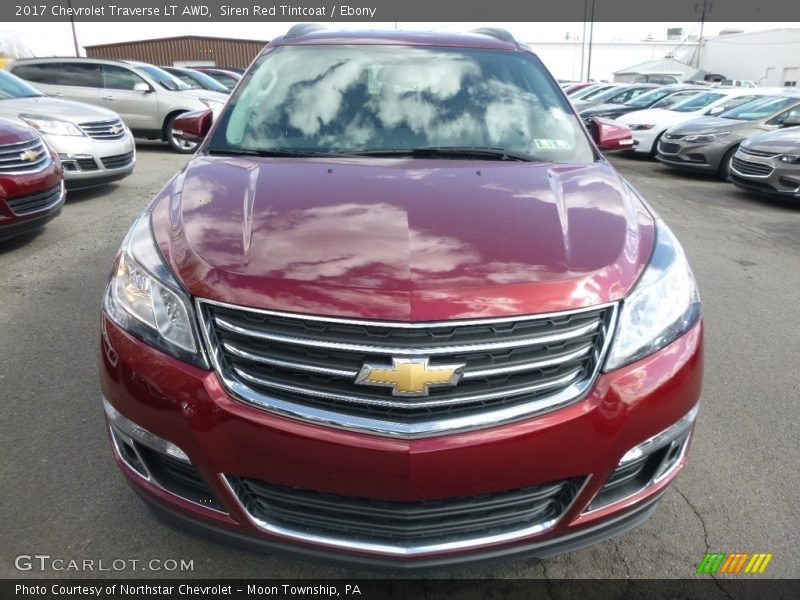 Siren Red Tintcoat / Ebony 2017 Chevrolet Traverse LT AWD