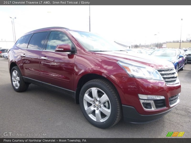 Siren Red Tintcoat / Ebony 2017 Chevrolet Traverse LT AWD