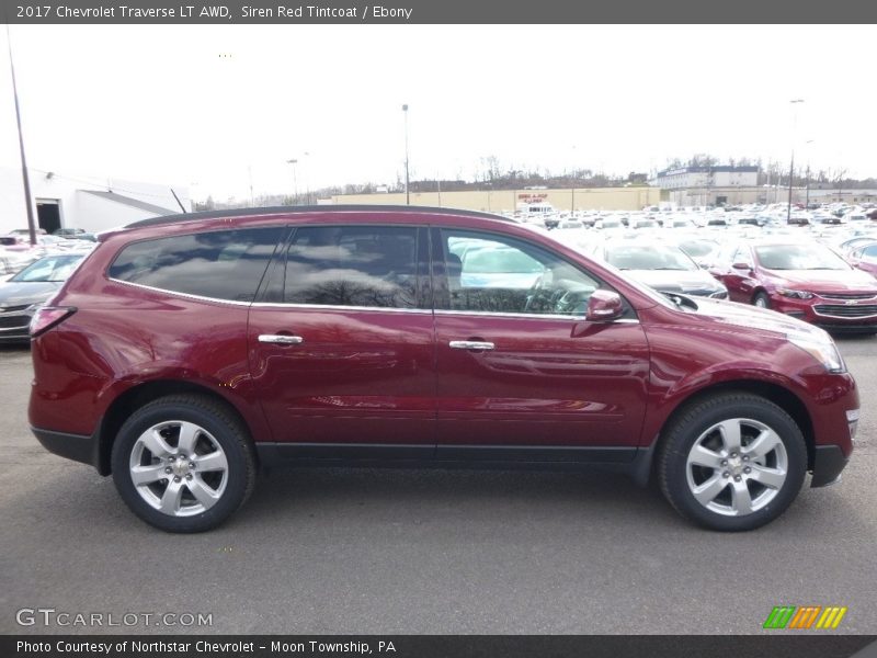 Siren Red Tintcoat / Ebony 2017 Chevrolet Traverse LT AWD