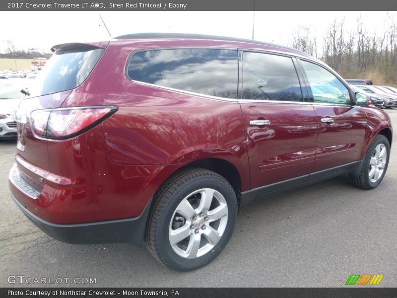 Siren Red Tintcoat / Ebony 2017 Chevrolet Traverse LT AWD