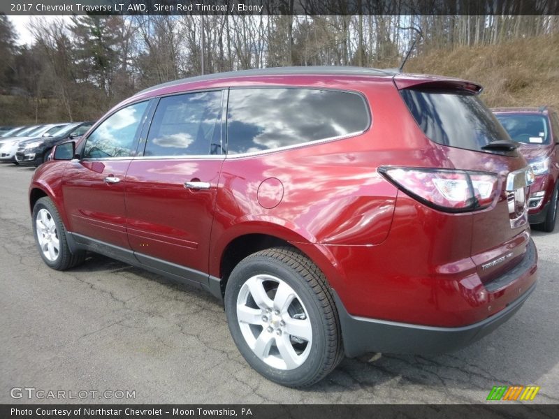 Siren Red Tintcoat / Ebony 2017 Chevrolet Traverse LT AWD