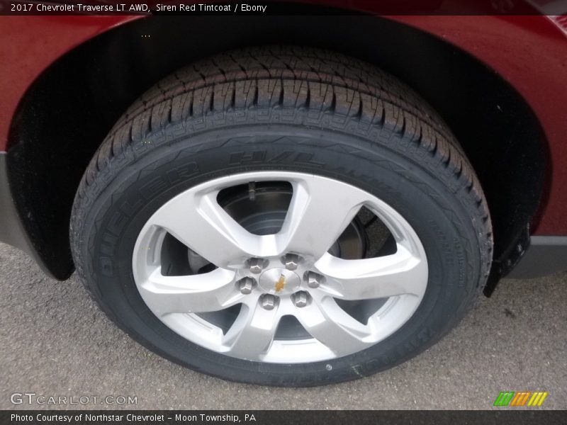 Siren Red Tintcoat / Ebony 2017 Chevrolet Traverse LT AWD