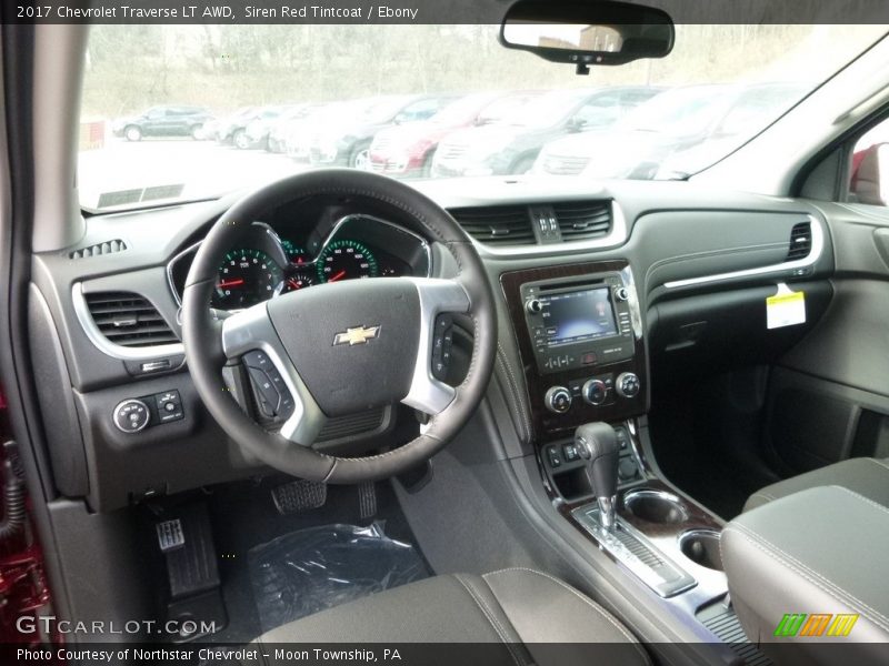 Siren Red Tintcoat / Ebony 2017 Chevrolet Traverse LT AWD