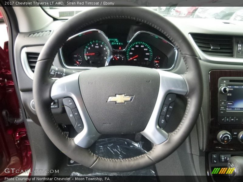 Siren Red Tintcoat / Ebony 2017 Chevrolet Traverse LT AWD